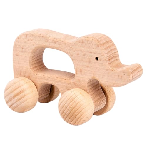 Dranng Holzautospielzeug,Tier-Holzauto - Lustiges Lenkradspielzeug,Tragbares sensorisches Spielzeug, Transportfahrzeugspielzeug aus Holz für, Mädchen von Dranng