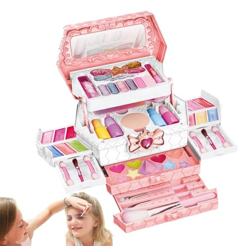 Dranng Kinder-Make-up-Set, Make-up-Set für Kinder - Waschbares Make-up-Set Spielzeug | Waschbares Kosmetikspielzeug-Schönheitsset, waschbares Make-up-Mädchenspielzeug für Kinder, echtes von Dranng