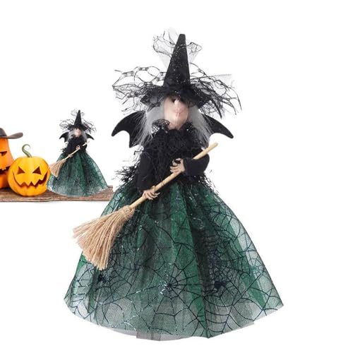 Dranng Kleine Hexenpuppe,Halloween Hexenpuppe | Hexenornament Wohndekoration,Gruselige Desktop-Halloween-Puppe, Ornament, Baumspitze, Puppe für Kinderzimmer von Dranng