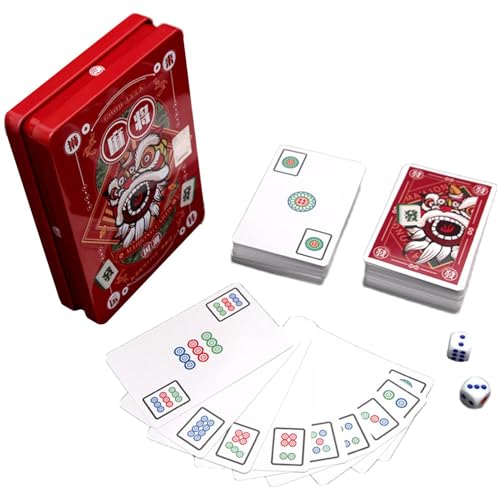 Dranng Mahjong-Spielkarte,Mahjong-Kartenspielset, Mahjong Spielen, Großdruckkarte, Kleine Klassische Brettspiele für Familienaktivitäten, Treffen mit Freunden, gesellschaftliche Aktivitäten, Partys von Dranng