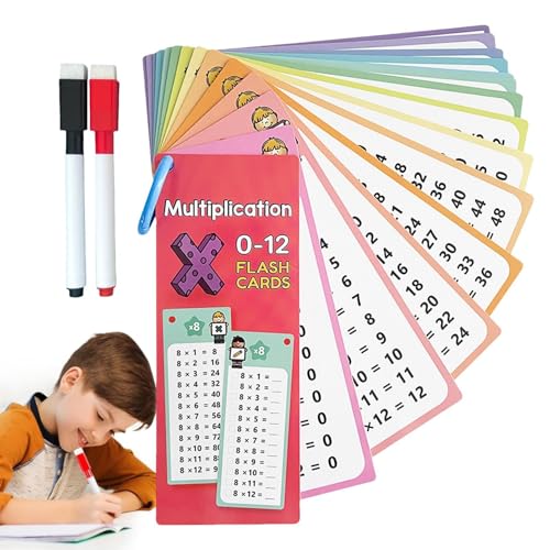 Dranng Mathematik-Lernkarten,Mathe-Lernkarten, 15X Lernkarten für mathematische Gleichungen, Lernkarten zum Lernen mathematischer Gleichungen mit trocken abwischbaren Stiften, Lehrmittel für Lehrer von Dranng