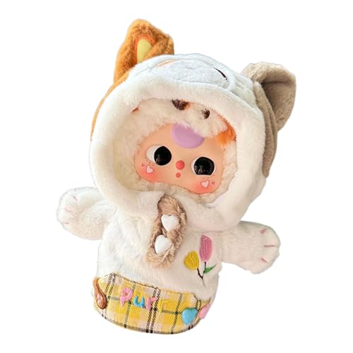 Dranng Niedlicher Tier-Hoodie für weiche Puppen, Anime-Plüsch-Outfit - Süße 20cm Puppe Hoodie Kleidungsstücke Kleidung - Plüschpuppen-Pullover mit Kapuze, Kleidung für Plüschpuppe, 20 cm große Puppe, von Dranng