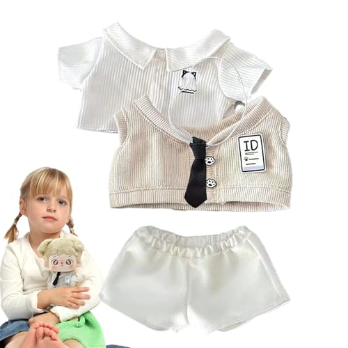 Dranng Plüschpuppenkleidung, Puppenkleidung und Zubehör,Weiche Schulpuppenkleidung 7,87 Zoll Puppenoutfit - Hosen Puppenzubehör Ersatz Schöne Kleid Outfits für Puppe von Dranng