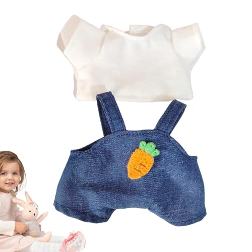 Dranng Plüschpuppenkleidung,Plüschpuppenkleidung | Kreativer Plüsch-Puppenoverall, modisches Puppen-Outfit - Innovative Puppenkleidung, Anzug, Puppenspielzeug, Kleidung für 15 cm große Plüschpuppen von Dranng