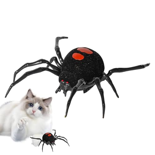 Dranng Streich gefälschte Spinne, Simulation Black Spider - Simulierte Tierfigur Crawling Fake Spider,Innenlange gelangweilte Katzenbegleiter Erwachsene und Kinder Knebel -Witzlösung für Freund, von Dranng