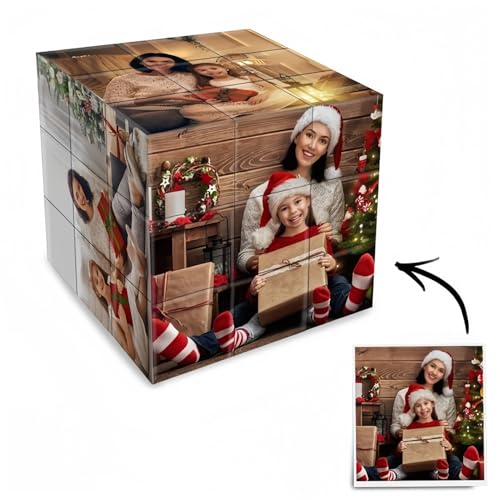 Drawelry Personalisiert Foto Zauberwürfel mit 6 Bild Würfel Puzzle 3x3 Drehbare Avatar Fotodruck Fotowürfel Magische Puzzleboxen Magic Cube Geschenke für Familie Freunde Kinder Haustier (A) von Drawelry