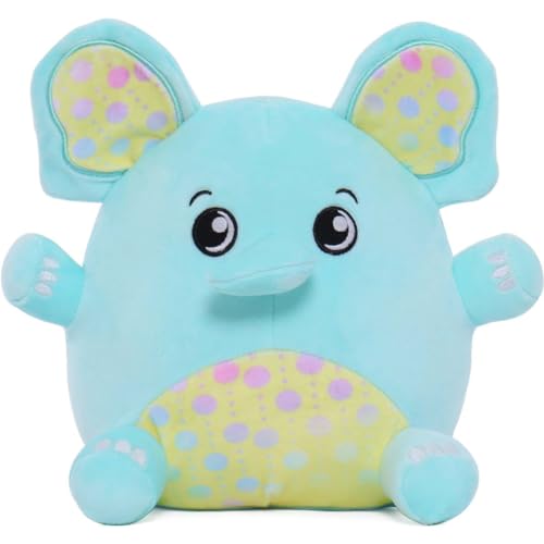 Dream Beams Ellen (Elefant) süßes, kuscheliges, weiches Plüschtier, Squishy Kuscheltier, Glow in The Dark Elemente, einfach waschbar, Größe: 18cm, für Kinder und Jugendliche ab 0 Jahre von Dream Beams