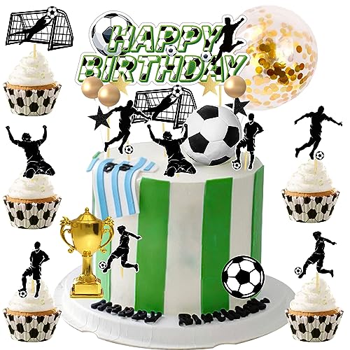 Fussball Figuren Cake Topper, Tortenaufleger fussball Deko Set, Fußball Geburtstagstorte Topper, Fußball Kuchen Deko für Junge Geburtstag Party, Sport Thema Party Dekorationen Supplies von Dream HorseX