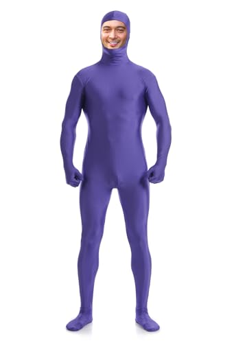 DreamHigh Ganzkörperkostüm für Herren und Damen, Polyester, Spandex, Zentai-Anzug, offenes Gesicht, Violett, L von DreamHigh