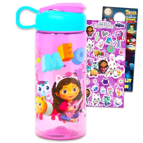 Gabby's Dollhouse Water Bottle Bundle - Gabby's Dollhouse School Supplies Set with Gabby Water Bottle, Stickers, More | Gabby's Dollhouse Water Bottle for Kids von DreamWorks