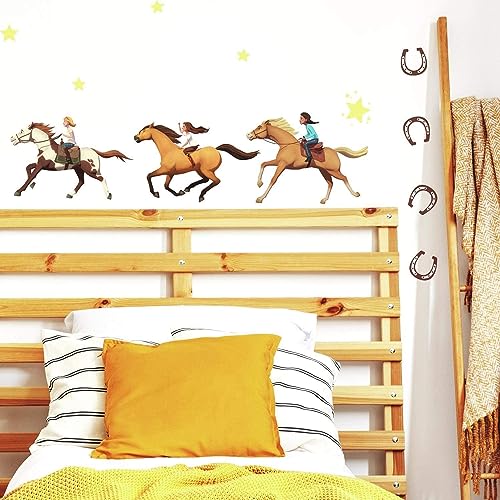 RoomMates RMK4124SCS Wandtattoo, Motiv: Spirit Riding Free Peel and Stick, Orange, Braun, Grün von DreamWorks