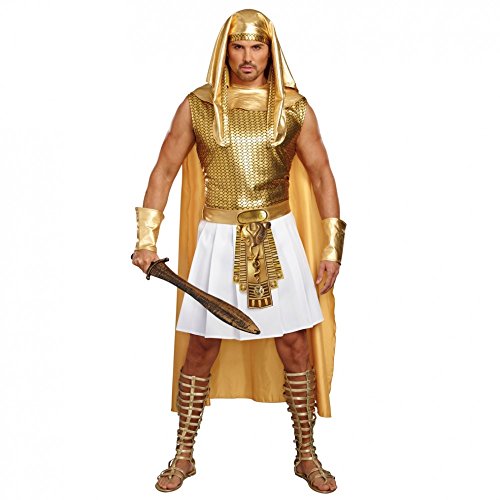 Dreamgirl Ägypter Kostüm Ramses, Gr. XL, goldfarben, Pharao Fasching Antike Ägypten von Dreamgirl