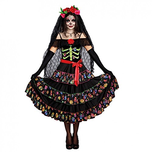 Dreamgirl La Catrina Kostüm, Gr. L Kleid Mexikanerin Halloween Fasching Lady of the Dead von Dreamgirl