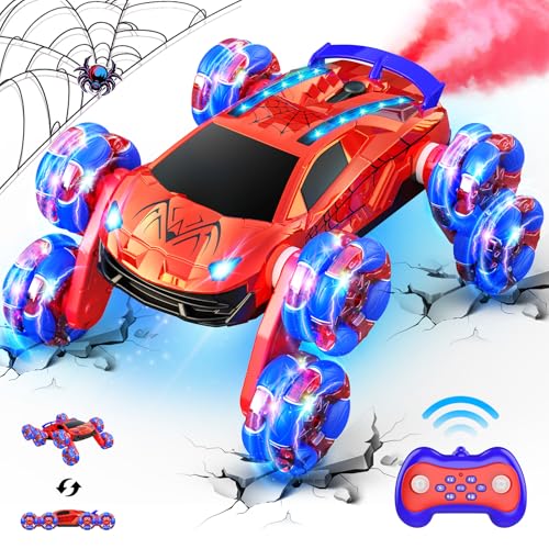 Dreamlandia 8WD Ferngesteuertes Auto ab 3-12 Jahre, Monstertruck Spider mit LED Licht und Spray, RC Auto Ferngesteuert Spielzeug ab 3-9 Jahre Junge, Weihnachten Geschenk Kinder Junge 3-8 Jahre von Dreamlandia