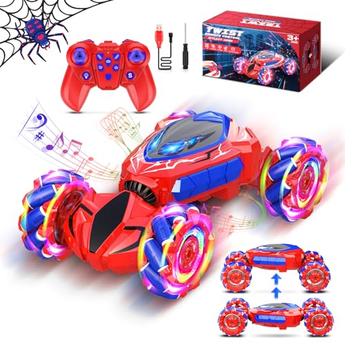 Dreamlandia Spider Spielzeug Ferngesteuertes Auto Man Spielzeug, Kinder Spielzeug ab 3 4 5 6 7 8 9 10 Jahre Junge Mädchen Geschenke 3-12 Jahre Kinder Outdoor Spielzeug Monstertruck RC Stunt Auto von Dreamlandia