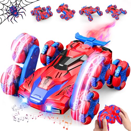 Dreamlania 6WD Spider Ferngesteuertes Auto ab 3 4 5 6 7 8 Jahre, Monstertruck Man Spielzeug ab 3-10 Jahre Junge, RC Auto Ferngesteuert mit LED Licht, Musik und Spray, Geschenk Junge 3-12 Jahre von Dreamlandia