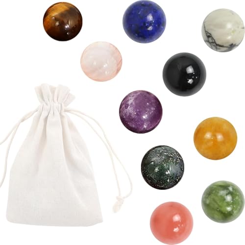 Dreamplay Gifts 10PCS Deluxe Edition 20MM（0.78in） Solitaire Game Genuine Marble Natural Marble Board Game Replaces The Board Game Used to Enhance Single Player Board Game (Colorful) von Dreamplay Gifts