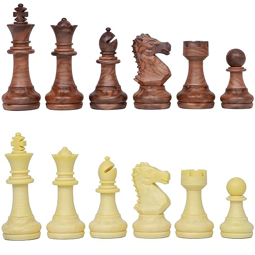 Dreamplay Gifts Luxury Staunton Chess Pieces Only 32 Chessmen Pieces Replacement of Missing Pieces Weighted Tournament Chess Pieces for Chess Set with Exquisite Grain 2.9 Inches von Dreamplay Gifts