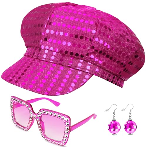 Dreamtop Abba-Kostüm-Set mit Pailletten, für Erwachsene, 70er-Jahre, Abba-Zubehör mit blauem Hut, Sonnenbrille, Ohrringen, Abba-Kostüm-Set für Damen, Mottoparty, Geburtstag, Tanz, 3 Stück Dreamtop Abba-Kostüm-Set mit Pailletten, für Erwachsene, 70er-Jahre, Abba-Zubehör mit blauem Hut, Sonnenbrille, Ohrringen, Abba-Kostüm-Set für Damen, Mottoparty, Geburtstag, Tanz, 3 Stück von Dreamtop