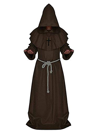 Dreamture Friar Mittelalter Mönch Renaissance Priester Robe Kostüm Cosplay - Braun - Small von Dreamture