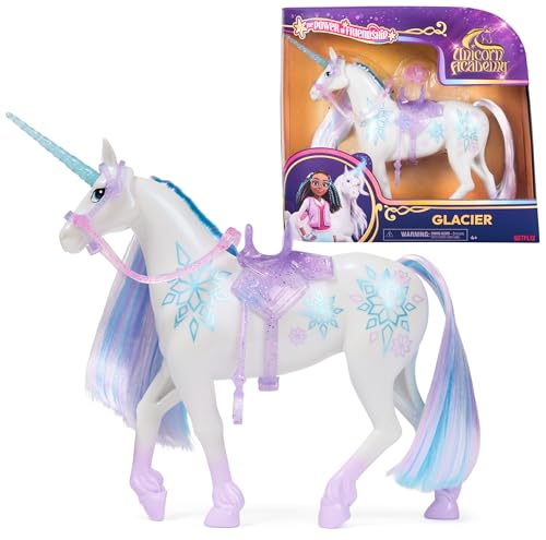 Unicorn Academy Einhorn Glacier - 28 cm groß, Original-Einhorn von Layla zur Netflix-Serie, mit echter Mähne und Schweif, abnehmbarem Zaumzeug und Sattel sowie Bürste, für Kinder ab 4 Jahren Unicorn Academy Einhorn Glacier - 28 cm groß, Original-Einhorn von Layla zur Netflix-Serie, mit echter Mähne und Schweif, abnehmbarem Zaumzeug und Sattel sowie Bürste, für Kinder ab 4 Jahren von Unicorn Academy