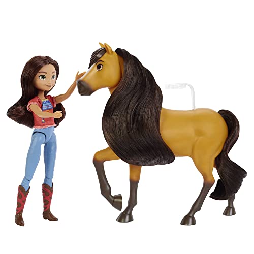 Spirit Lucky Doll & Horse - Doll with 7 Movable Joints & Horse with Soft Mane & Tail - Includes Treats & Brush - 7' Doll, 8' Horse - Gift for Kids 3+ von Mattel