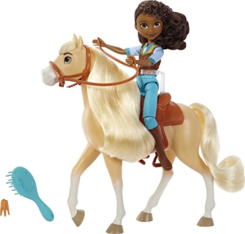 Spirit Pru Doll (7 in) with 7 Movable Joints, Fashion Top, Treats, Brush & Chica Linda Horse (8 in) with Soft Mane & Tail, Great Gift for Ages 3+ von Mattel