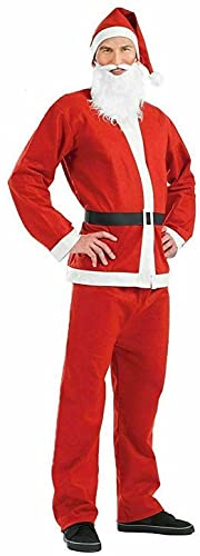 Dreamzfit - Weihnachtsmann-Kostüm für Erwachsene, 5-teiliges Set mit Hut, Bart und Gürtel – für Weihnachten, Festliche Weihnachtsparty, Cosplay-Outfit (Herren: STD) von Dreamzfit