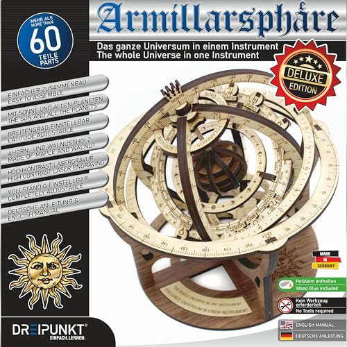 Bausatz Armillarsphäre Deluxe: Detaillierter Holz-Modellbausatz Einer funktionsfähigen Armillarsphäre in der hochwertigen Deluxe Edition. von Dreipunkt Verlag