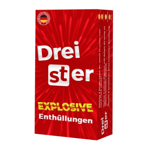 DREISTER Gesellschaftsspiele - Explosive ENTHÜLLUNGEN - Spiele für Erwachsene - Designed in Deutschland - Ideal als Partyspiel/Partyspiele für Erwachsene, für Spieleabende oder JGA - Geschenkidee von ATM Gaming