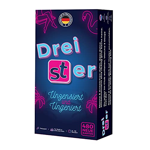 DREISTER Gesellschaftsspiele - Unzensiert und Ungeniert | Kartenspiel mit 480 Spielkarten für lustigen Spieleabend & Brettspiele Erwachsene | Bekannt durch Tiktok | Partyspiele für Silvester, Geschenk von Dreister