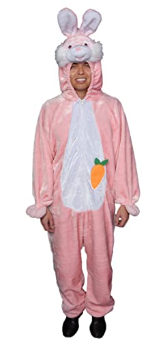 Dress Up America 320-adult-P Plüsch Osterhase Maskottchen Kostüm, unisex-adult, Rosa, Erwachsene Eine Größe von Dress Up America