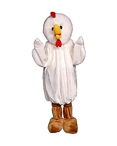 Dress Up America 357-Adult Erwachsenes weißes Huhn-Maskottchen-Kostüm, Unisex-Adult, Gold, Einheitsgröße (Taille 60, Höhe 75 Zoll) von Dress Up America