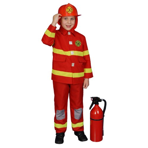 Dress Up America Rotes Feuerwehr-Kostümset Mit Helm Für Kinder – Jungen-Feuerwehrmann-Kleid Für Rollenspiele von Dress Up America