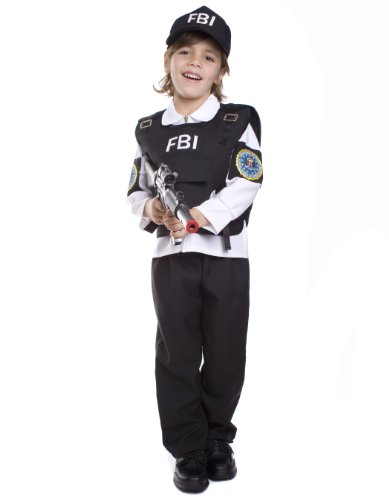 Dress Up America 482-M Kinderkostüm Agente del FBI, Mehrfarbig, Größe 8-10 Jahre (Taille: 76-82 Höhe: 114-127 cm) von Dress Up America