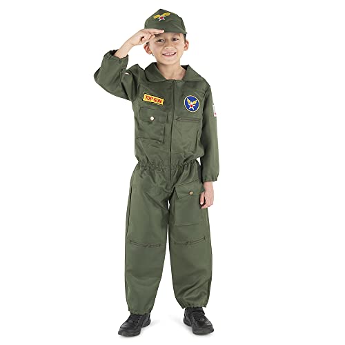 Dress Up America 487-S Kinder Air Force Pilot Kostüm, unisex-child, Größe 4-6 Jahre (Taille: 71-76 Höhe: 99-114 cm) von Dress Up America