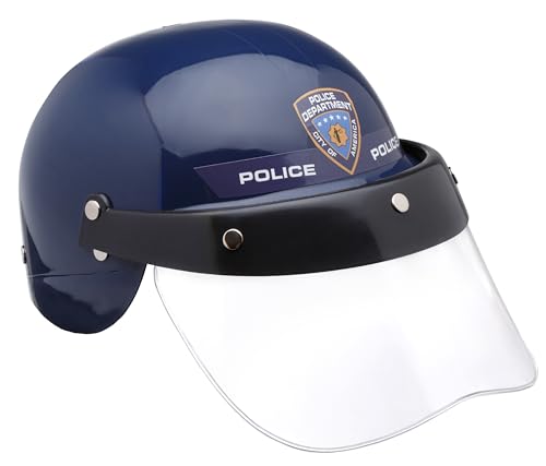 Dress Up America 527 Spielen Helm Kinder Motorrad Polizei Transparente Visier vorgeben Spielhelm, Einfarbig, schwarz, Einheitsgröße von Dress Up America