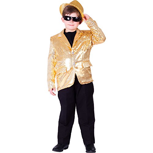 Dress Up America 739-L Gold Jacke für Kinder Vollständig gefütterte Pailletten, Größe 12-14 Jahre (Taille: 86-96 Höhe: 127-145 cm) von Dress Up America