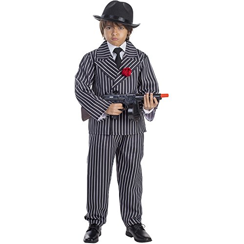 Dress Up America 781-S 1 Kinder Pinstriped Gangster Kostüm von, Mehrfarbig, Größe 4-6 Jahre (Taille: 71-76 Höhe: 99-114 cm) von Dress Up America