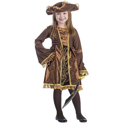 Dress Up America 797-L 1 Kleines Piratenmädchen-Kostüm, Braun, Größe 12-14 Jahre (Taille: 86-96 Höhe: 127-145 cm) von Dress Up America