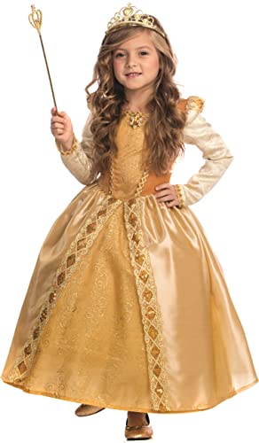 Dress Up America 848-XL Mädchen Majestätisches goldenes Prinzessinnenkostüm, Mehrfarbig, Größe 14+ Jahre (Taille: 90-109 Höhe: 152+ cm) von Dress Up America