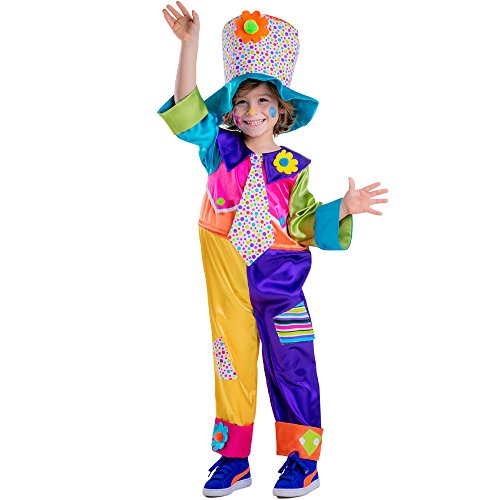 Dress Up America 851-T4 Kinderzirkus-Clown-Kostüm, Mehrfarbig, Größe 3-4 Jahre (Taille: 66-71 Höhe: 91-99 cm) von Dress Up America