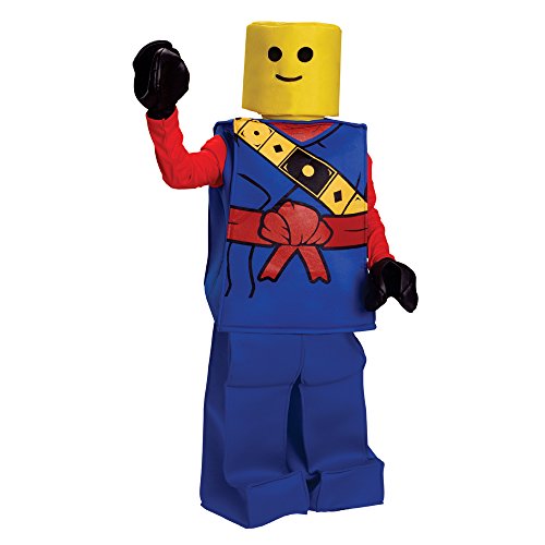 Dress Up America 873B-S Halloween-Kinder-Block Klein Ninja-Men-Outfit, blau, Größe 4-6 Jahre (Taille: 71-76 Höhe: 99-114 cm) von Dress Up America