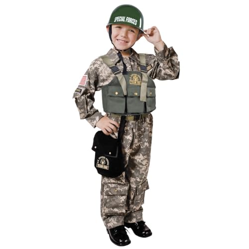Dress Up America Army Special Forces-Kostümset mit Navy Seal-Helm – Rollenspiel-Armee-Kostüm für Kinder – Kostüm-Militärkostüm Dress Up America Army Special Forces-Kostümset mit Navy Seal-Helm – Rollenspiel-Armee-Kostüm für Kinder – Kostüm-Militärkostüm von Dress Up America