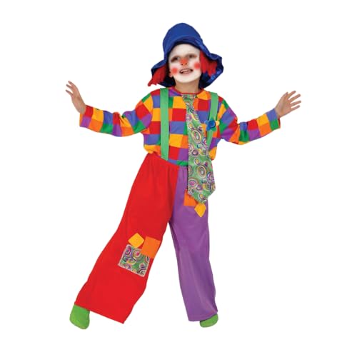 Dress Up America Buntes Jungen-Clown-Kostüm mehrfarbig größe 1-2 jahre (taille: 61-66, höhe: 84-91 cm) von Dress Up America