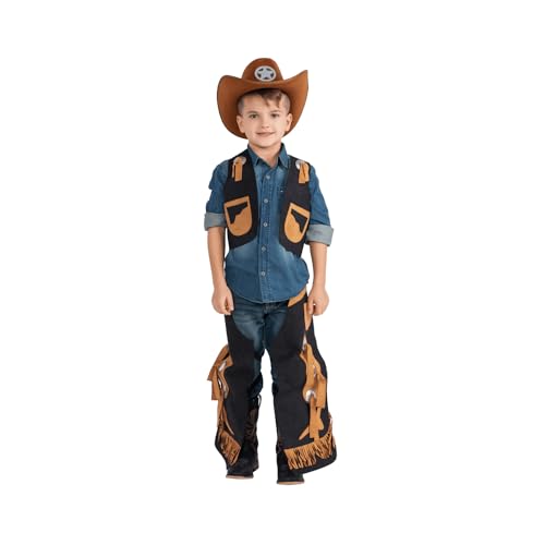 Dress Up America Cowboykostüm Für Jungen – Set Aus Cowboychaps Und Weste Für Kinder – Fühlt Sich An Wie Echte Chaps von Dress Up America