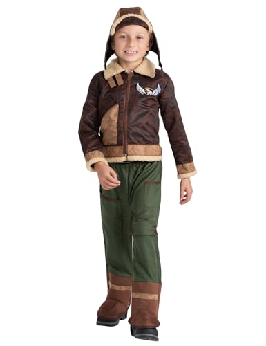 Dress Up America Fliegerkostüm für Kinder – Kampfpiloten-Verkleidungsset für Jungen und Mädchen von Dress Up America