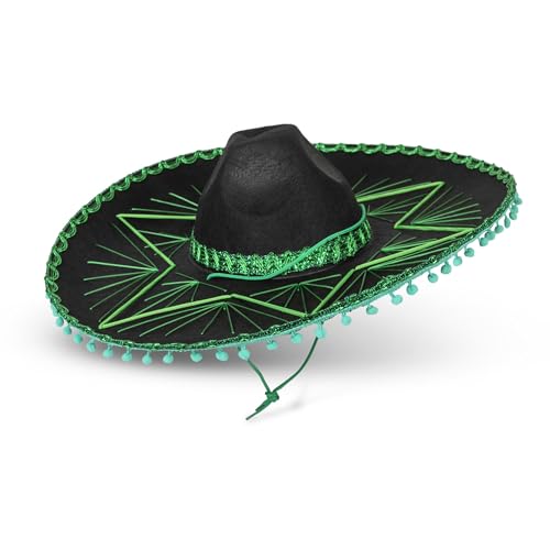 Dress Up America Grüner Sombrero-Hut für Erwachsene – Mexikanische Sombrero-Hüte – Traditionelle Fiesta-Kostümhüte von Dress Up America