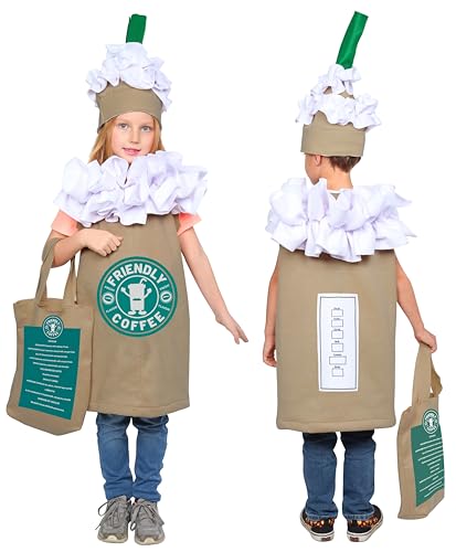 Dress Up America Kaffee Kinder Kostüm - Süßer Cappuccino/Frappuccino/Latte Dress-Up für Jungen und Mädchen Dress Up America Kaffee Kinder Kostüm - Süßer Cappuccino/Frappuccino/Latte Dress-Up für Jungen und Mädchen von Dress Up America