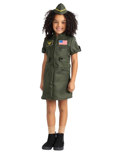 Dress Up America Kampfpilotenkostüm für Mädchen – Air Force Kampfpilotenkleid – Top Gun-Anzug für Mädchen von Dress Up America